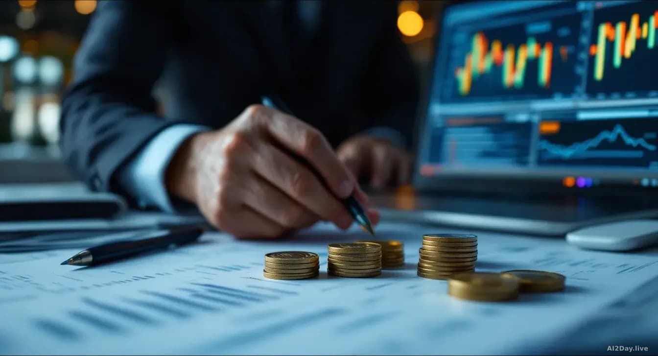 A corporate acquisition announcement setting with financial documents and IT helpdesk software interface visible, representing significant capital movement