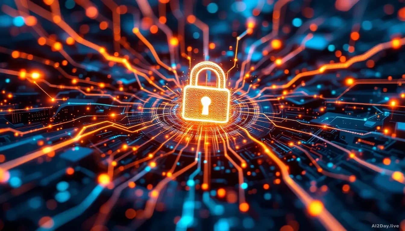 Futuristic AI interface visualization with complex neural network pathways, security systems breaking apart, multiple layers of digital barriers being breached 