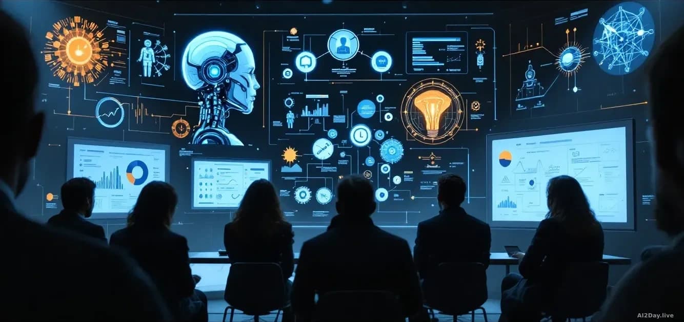 A debate panel or discussion forum with AI safety researchers presenting contrasting viewpoints, with whiteboards and technical diagrams illustrating safety con
