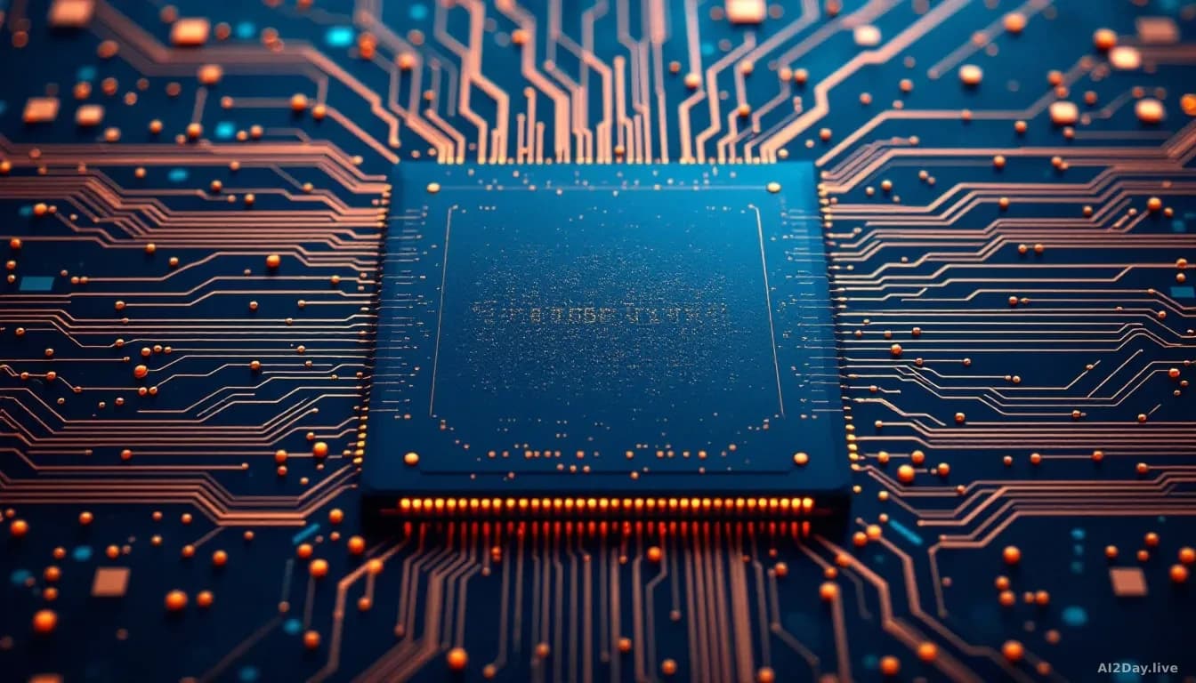 Illustration: a modern semiconductor chip filling the entire frame