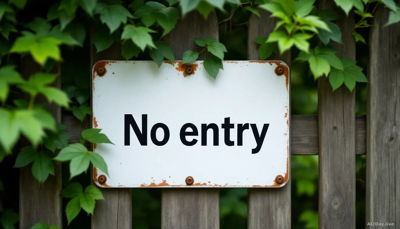Illustration: The sign is slightly rusted at the edges