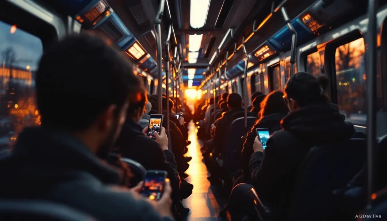 Commuter train carriage at golden hour