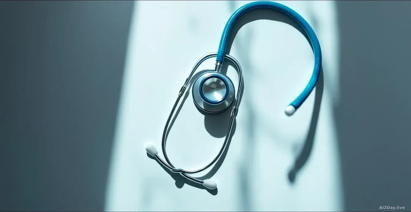 A stethoscope resting on a pale surface