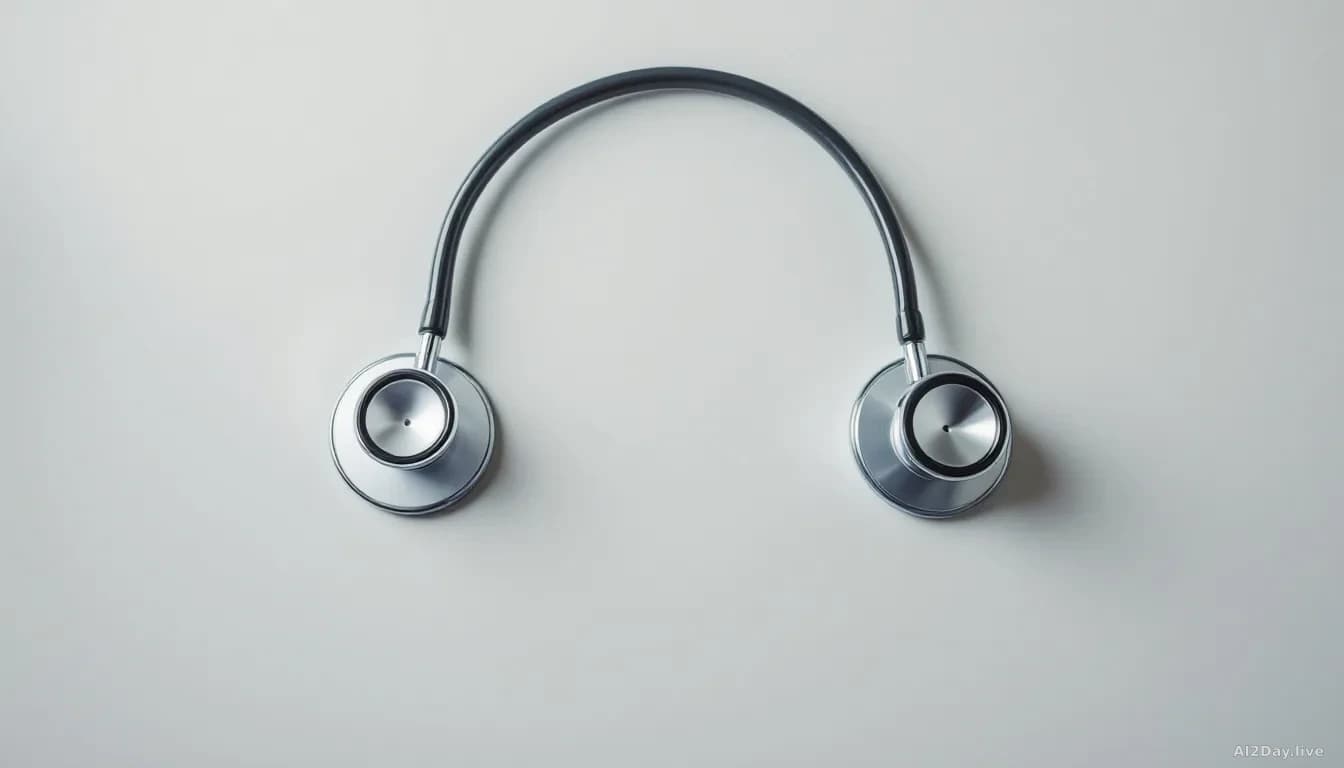 A stethoscope resting on a pale surface