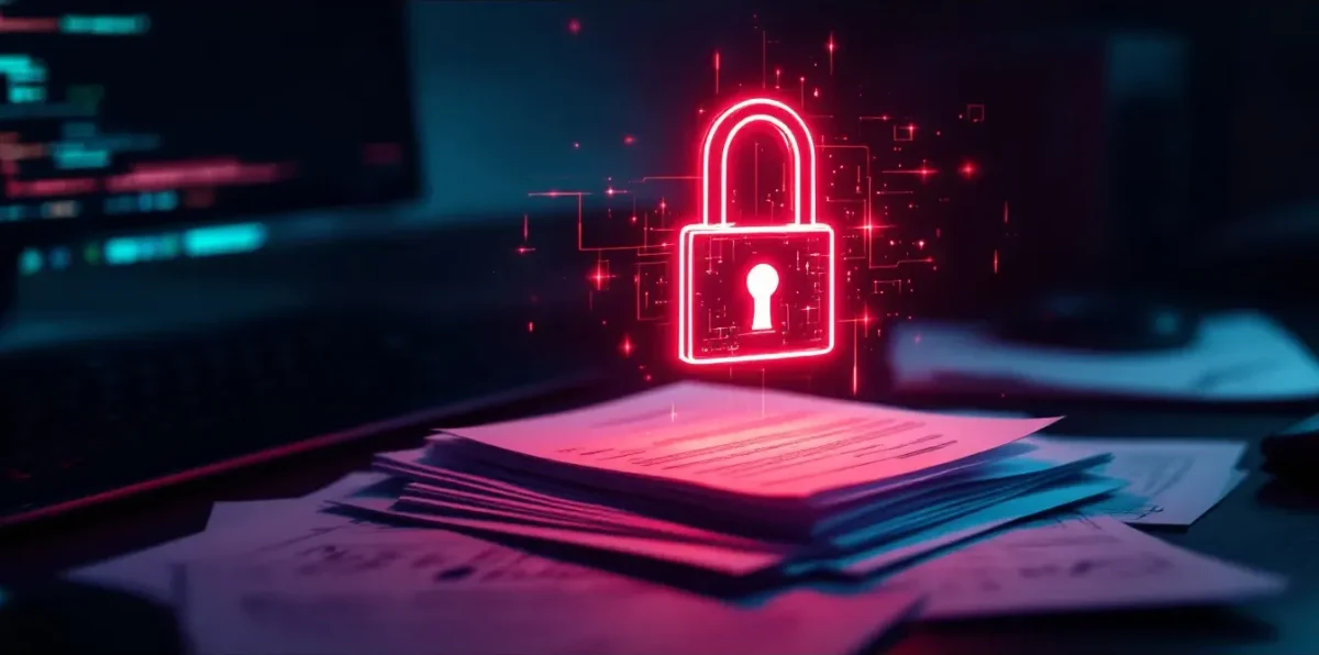Editorial illustration for the founder's ransomware story