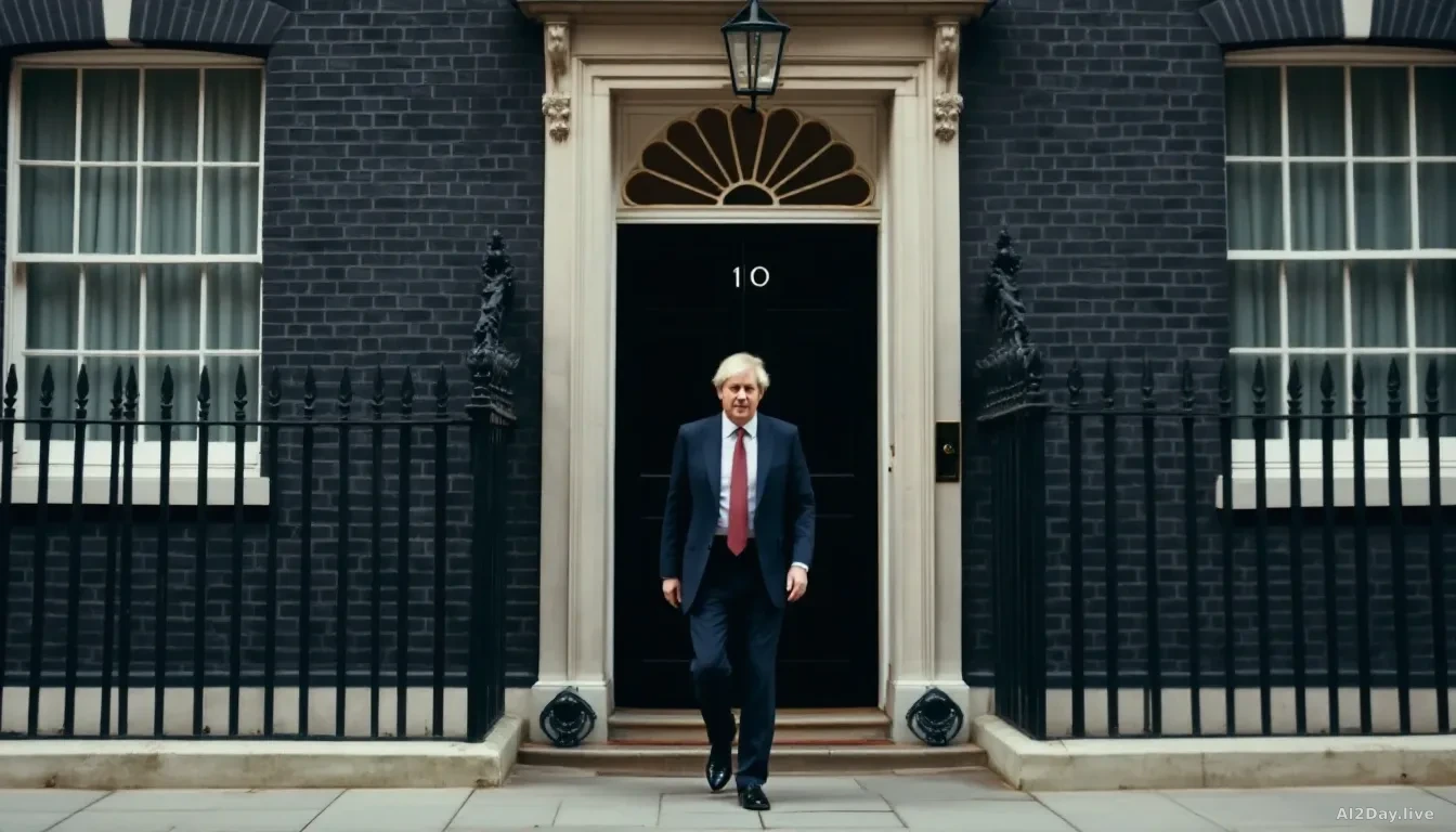 A new prime minister entering 10 Downing Street, with a focus on political challenges like defense, welfare, and cost of living in the UK